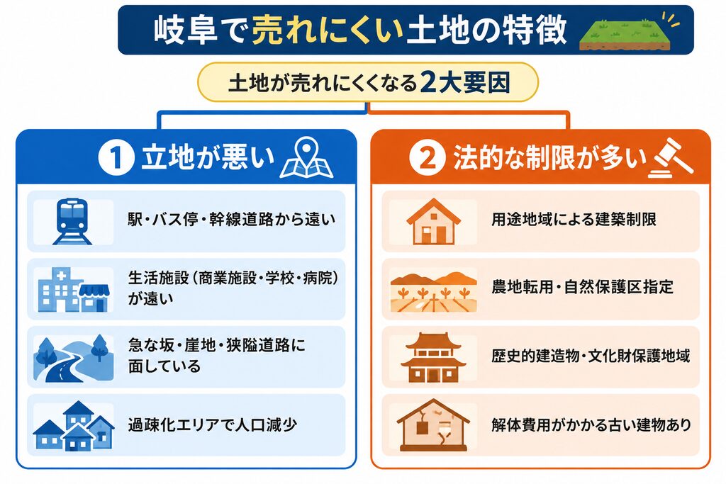 岐阜で土地が売れにくくなる2つの要因